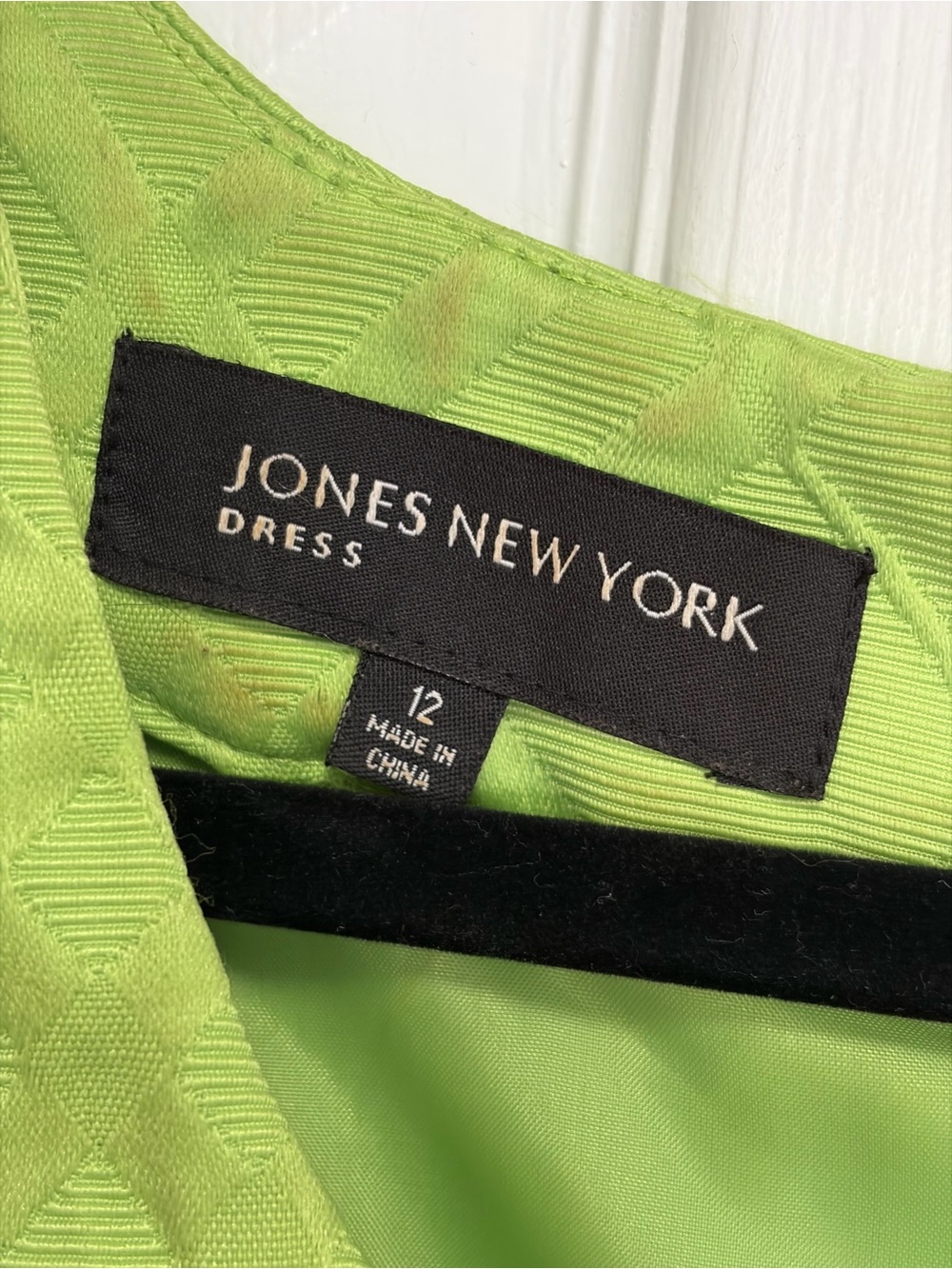 Vtg Jones New York Lime Green Sleeveless Shift Dress 12 flaws - Picture 3 of 12